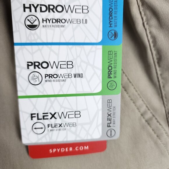 Spyder Pants Mens Large Tan Hydroweb Tapered Leg Joggers (34x28) NWT - Picture 4 of 10